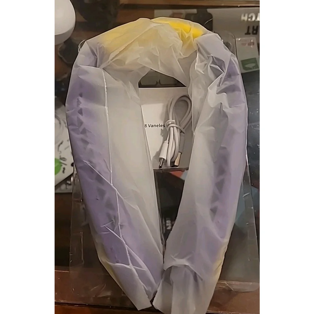 Leafless Hanging Neck Fan, Purple And Yellow